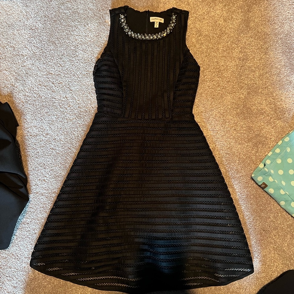 Black formal dress with detailing- size 8